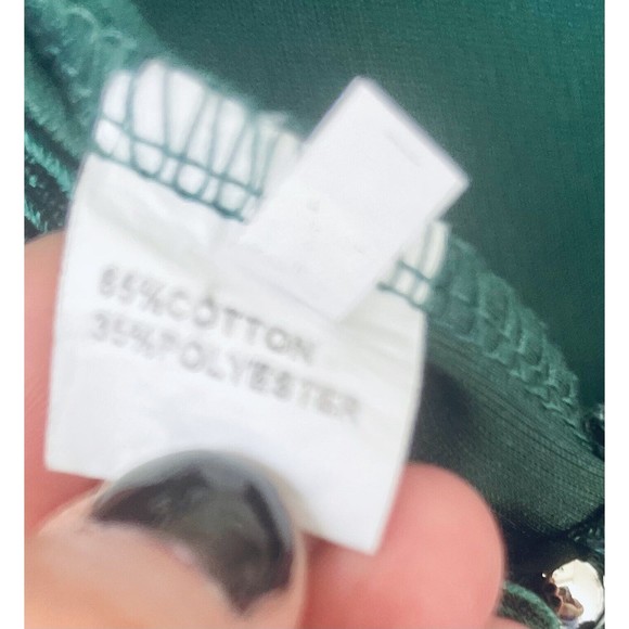 Emerald Green Velour Copper Closet Cropped Long Sleeve - Picture 7 of 11